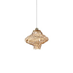 Подвесной светильник с плафоном из фактурного светло-янтарного стекла Light Ensemble варинант исполнения - 2 | Loft Concept в Самаре