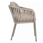 Стул серо-бежевый с декоративным плетением на спинке и подлокотниках Chair Weave варинант исполнения - 2 | Loft Concept в Самаре