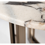 Столик журнальный с круглой мраморной столешницей Unique Stone Design варинант исполнения - 3 | Loft Concept в Самаре