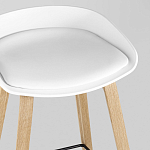 Барный стул на ножках из натурального дерева Boras White варинант исполнения - 7 | Loft Concept в Самаре