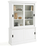 Витрина с раздвижными дверцами Wells Glass Showcase White варинант исполнения - 1 | Loft Concept в Самаре