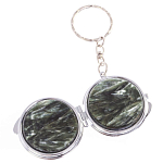 Зеркало брелок карманное двухстороннее из натурального камня Серафинит Stone Mirrors варинант исполнения - 6 | Loft Concept в Самаре