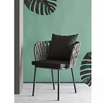 Стул мягкий с декором в виде плетеных лент на спинке и подлокотниках Semicircular Chair Decorated with Ribbons варинант исполнения - 1 | Loft Concept в Самаре