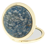 Зеркало карманное складное круглое из натурального камня Лазурит в подарочной упаковке Gold Stone Mirrors варинант исполнения - 2 | Loft Concept в Самаре