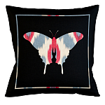 Подушка декоративная бабочка с узором красного и серого цвета Ikat Pattern варинант исполнения - 1 | Loft Concept в Самаре
