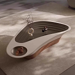 Журнальный столик фигурный со стеклянной столешницей Table Drop варинант исполнения - 1 | Loft Concept в Самаре