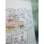 Настольная лампа с принтом на белом тканевом абажуре Roof Garden Lamp варинант исполнения - 4 | Loft Concept в Самаре