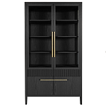 Витрина Primo со стеклянными фасадами и буфетом шпон Черный дуб варинант исполнения - 1 | Loft Concept в Самаре