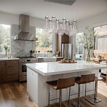 Люстра с 9-ю прозрачными плафонами из стекла в форме капли на прямоугольном потолочном основании цвета хром Lucid Rain  варинант исполнения - 11 | Loft Concept в Самаре