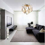 Потолочный светильник светодиодный с золотистым каркасом Ring of Fire варинант исполнения - 1 | Loft Concept в Самаре