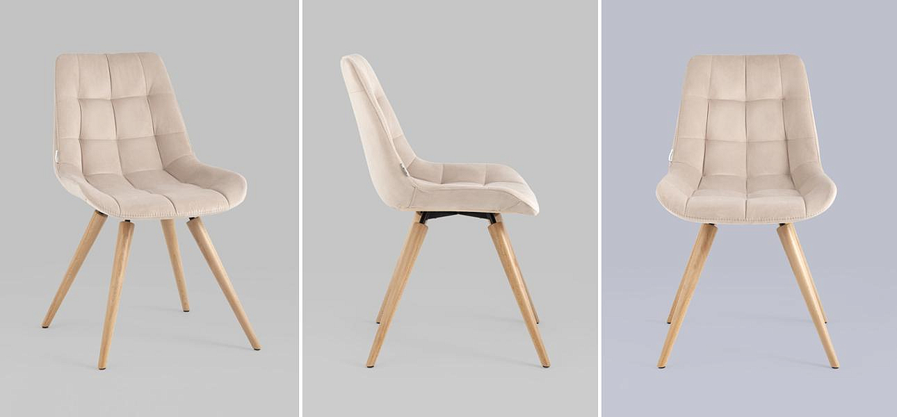 Стул NANCY Chair Светло-Бежевый Велюр Стул NANCY Chair Светло-Бежевый Велюр - Loft-Concept в Самаре