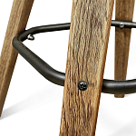 Барный стул со спинкой и мягкой обивкой с ромбами на 4-х деревянных ножках Бежевый Велюр Ava Charm варинант исполнения - 7 | Loft Concept в Самаре