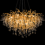 Люстра подвесная с прозрачными стеклянными подвесками в форме капель Диаметр 100 см Droplet Chandelier варинант исполнения - 8 | Loft Concept в Самаре