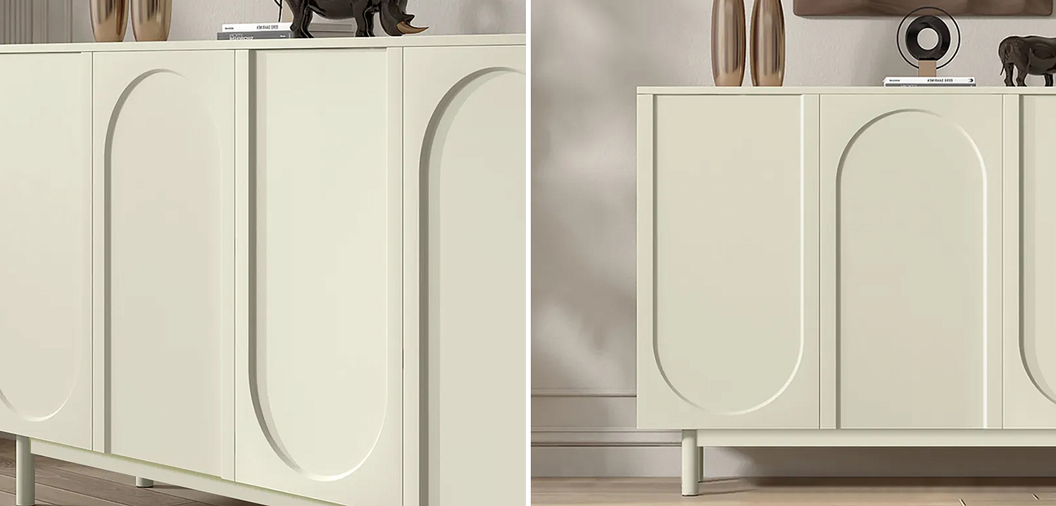 Комод White Arch Sideboard Buffet with 4 Doors Carved Credenza Комод White Arch Sideboard Buffet with 4 Doors Carved Credenza - Loft-Concept в Самаре