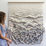 Дизайнерское современное текстильное панно Жемчуг варинант исполнения - 1 | Loft Concept в Самаре