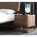 Прикроватный деревянный столик с 2-мя ящиками Moon Walnut Furniture варинант исполнения - 2 | Loft Concept в Самаре