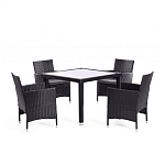 Обеденный комплект из искуственного ротанга Vintara черный варинант исполнения - 1 | Loft Concept в Самаре