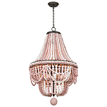 Люстра каплевидной формы украшенная розовыми круглыми бусинами Pink Beads Chandelier варинант исполнения - 1 | Loft Concept в Самаре