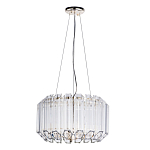 Люстра подвесная круглая с прозрачными хрустальными трубками и золотистым каркасом Диаметр 44 см Hexagon Tube Light варинант исполнения - 1 | Loft Concept в Самаре