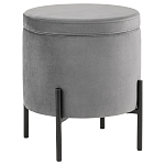 Серый пуф на черных ножках SANJAY варинант исполнения - 1 | Loft Concept в Самаре