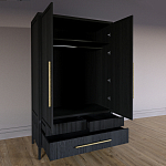 Шкаф платяной Primo с выдвижными ящиками шпон Светлый дуб варинант исполнения - 4 | Loft Concept в Самаре