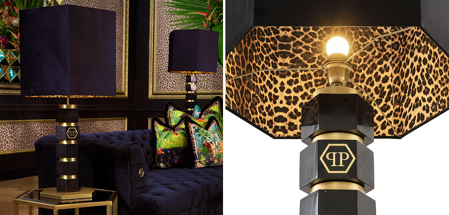 Настольная лампа Philipp Plein Table Lamp Hexagon Черная Настольная лампа Philipp Plein Table Lamp Hexagon Черная - Loft-Concept в Самаре