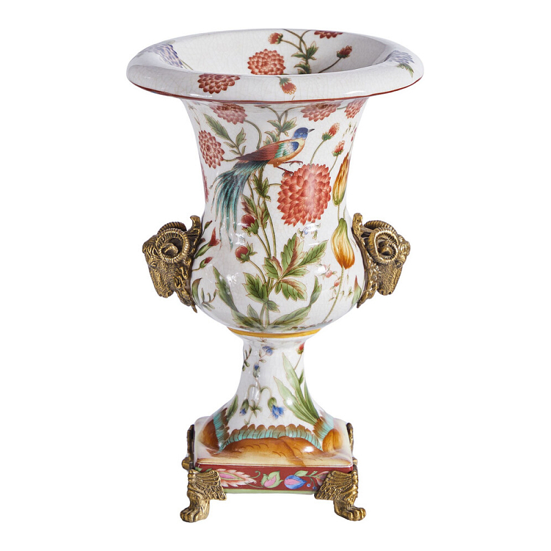 Ваза из фарфора с бронзовыми Овнами Bronze Aries Бронза Мульти в Самаре | Loft Concept 