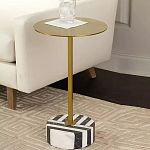 Дизайнерский журнальный стол с круглой столешницей на чёрно-белом основании Muruv варинант исполнения - 2 | Loft Concept в Самаре