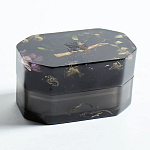 Шкатулка из эпоксидной смолы с цветами черная Epoxy Resin Pink Flowers Box Black варинант исполнения - 3 | Loft Concept в Самаре