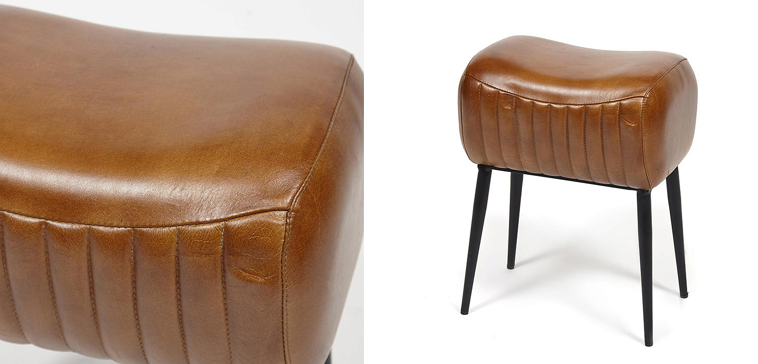 Пуф из кожи буйвола Industrial leather pouf Пуф из кожи буйвола Industrial leather pouf - Loft-Concept в Самаре
