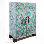 Премиальный Шкаф Defoliation двухстворчатый роспись зеленые листья  варинант исполнения - 1 | Loft Concept в Самаре