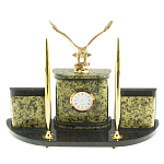 Настольный письменный набор из змеевика и бронзы с декором в виде орла Successful Leader варинант исполнения - 1 | Loft Concept в Самаре