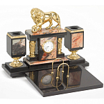 Настольный письменный набор из яшмы и долерита с декором виде льва Manager Organizer варинант исполнения - 2 | Loft Concept в Самаре