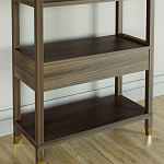 Стеллаж Elsa Dreams Walnut со стеклянными полками и ящиком варинант исполнения - 6 | Loft Concept в Самаре