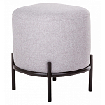 Круглый пуф на металлических ножках с обивкой из рогожки Casey Poof варинант исполнения - 2 | Loft Concept в Самаре