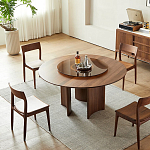 Стол обеденный круглый с двойной столешницей Walnut Wood Table варинант исполнения - 3 | Loft Concept в Самаре