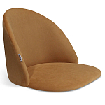 Барный стул со спинкой и металлической подставкой на 3-х деревянных ножках Горчичный Велюр Vendramin Chair варинант исполнения - 2 | Loft Concept в Самаре