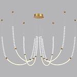 Люстра подвесная с 6-ю изогнутыми плафонами и белыми декоративными шариками PEARLS Suspension варинант исполнения - 3 | Loft Concept в Самаре