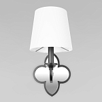 Бра с белым текстильным абажуром и декоративным основанием в виде четырехлистника с зеркальной вставкой Vitorino варинант исполнения - 12 | Loft Concept в Самаре
