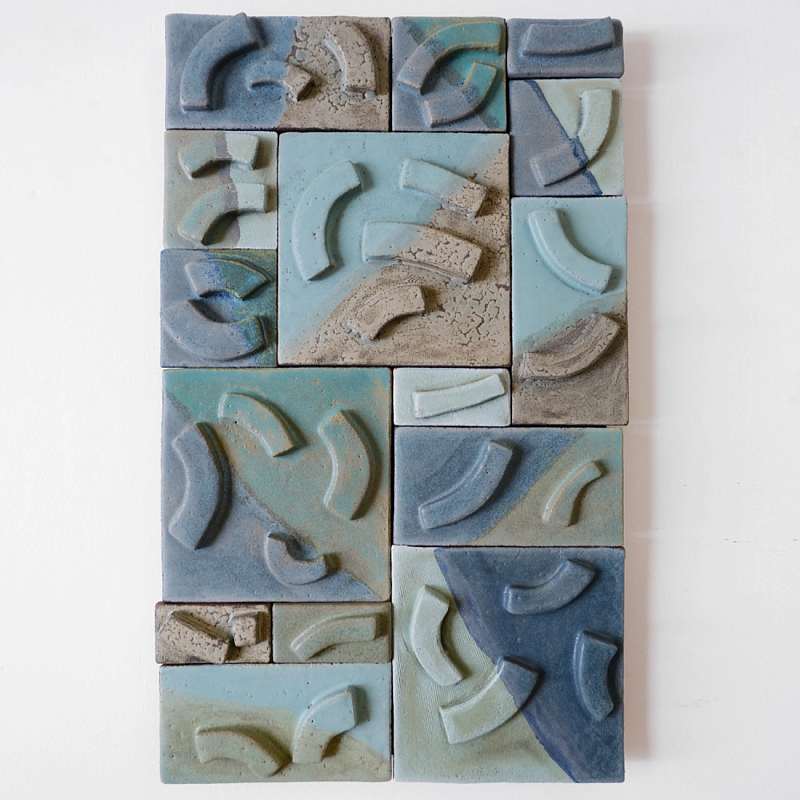 Геометрическое Объемное Панно Blue Curve Голубой Бирюзовый в Самаре | Loft Concept 