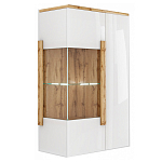 Витрина навесная двухдверная с белым глянцевым фасадом Grace of Furniture варинант исполнения - 1 | Loft Concept в Самаре