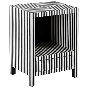 Тумбочка Black&white large storage Indian Bone Inlay nightstand