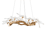 Люстра подвесная с прозрачными стеклянными птичками на ветвях Диаметр 100 см Serip Voa варинант исполнения - 6 | Loft Concept в Самаре