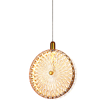 Подвесной светильник с плафоном из рельефного стекла Peony Glass Bronze  варинант исполнения - 4 | Loft Concept в Самаре