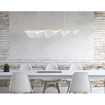 Люстра линейная с 3-мя белыми волнистыми плафонами Wave Line варинант исполнения - 11 | Loft Concept в Самаре