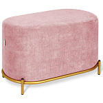 Банкетка овальная пыльно-розовый велюр на 4-х металлических ножках золотого цвета SANJAY варинант исполнения - 1 | Loft Concept в Самаре
