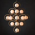 Люстра с закругленным каркасом золотого цвета и белыми плафонами Round Curl варинант исполнения - 3 | Loft Concept в Самаре