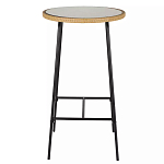 Барный столик с круглой плетеной столешницей Wicker Table Top варинант исполнения - 1 | Loft Concept в Самаре