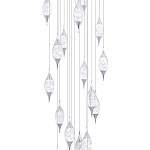 Большая каскадная люстра с хрустальными подвесками Esme Drops Crystal Chrome Cascade Chandelier 25 варинант исполнения - 2 | Loft Concept в Самаре