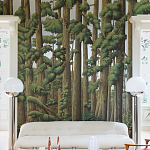 Обои ручная роспись Redwoods Sequoia on Sterling Silver gilded paper варинант исполнения - 3 | Loft Concept в Самаре